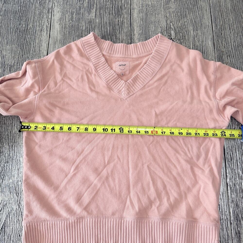 Aerie Women’s Sweater V-Neck Pink - Peach Long Sleeve Size XS Oversized - Picture 2 of 5